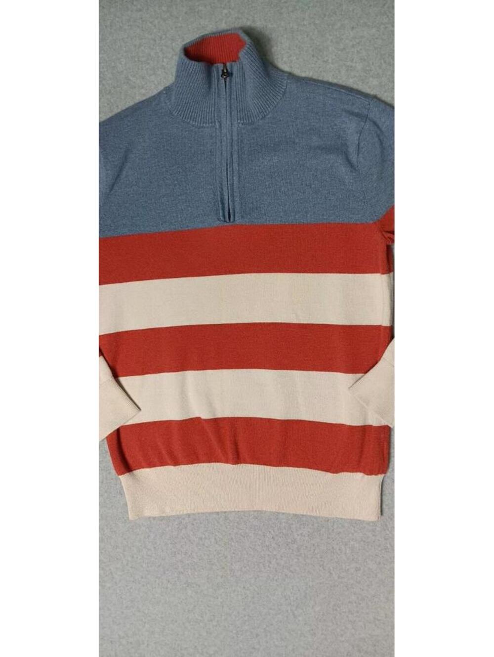 J Crew Pullover Partial Zip Up Sweatshirt Jacket Mens Size Small Red White... - Picture 11 of 11